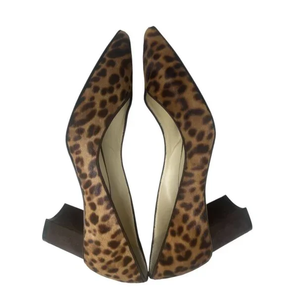 New Sarah Flint Perfect Emma Chocolate Leopard Haircalf Pointed Toe 50mm Pumps 8 - Picture 9 of 15